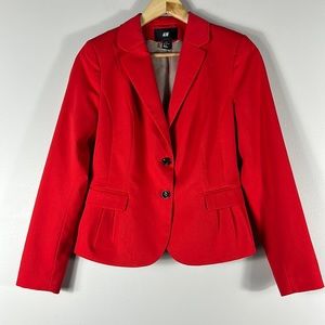 H&M Red 2 Button Blazer